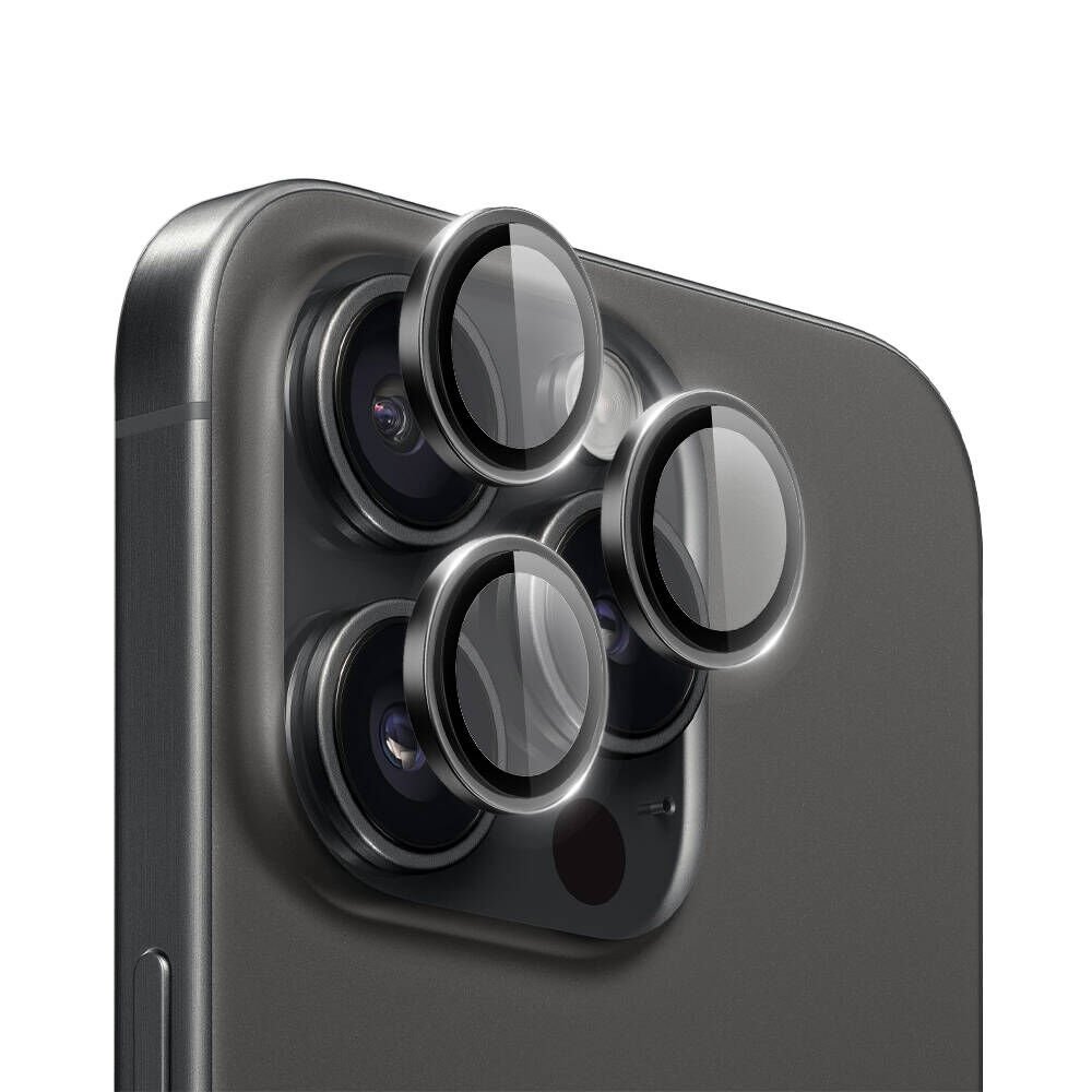 Apple iPhone 16 Pro - Max Wiwu LG-004 PVD Lens Guard Metal Kamera Lens Koruyucu siyah