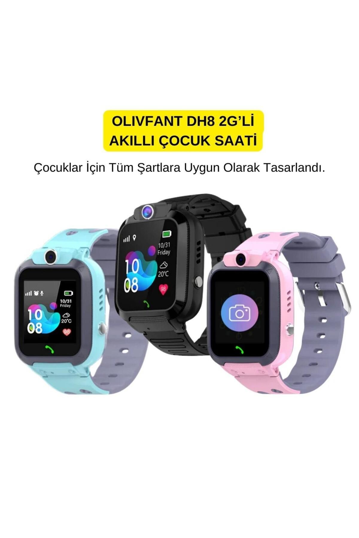 Sim Kartlı BTK Kayıtlı DH8 Akıllı Çocuk Saati Konum-Arama-Kamera Özellikli