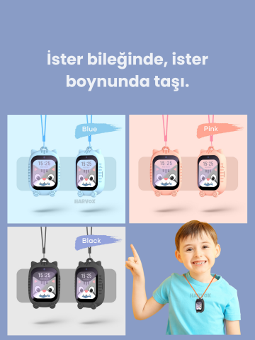HX Kids 4G Max Akıllı Çocuk Saati BTK Kayıtlı - 2 Yıl Garantili mavi