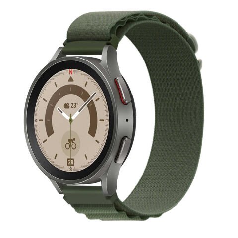 Huawei Ve Samsung Uyumlu 22 Mm Alpine Kumaş Kordon Yeşil