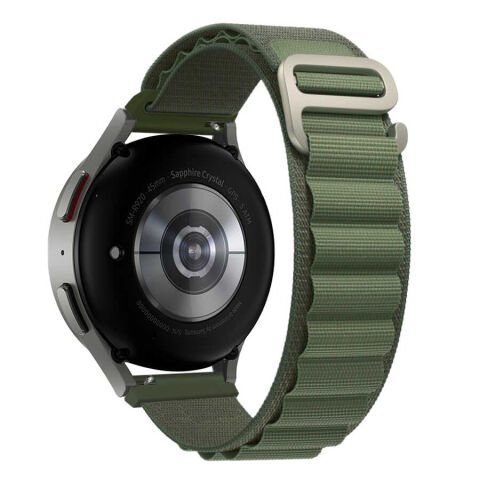 Huawei Ve Samsung Uyumlu 22 Mm Alpine Kumaş Kordon Yeşil