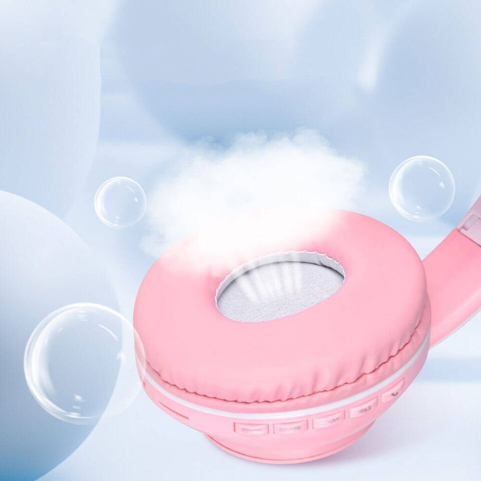 Yeni Nesil Mikrofonlu LED Işıklı Kulak Üstü Kedi Bluetooth Kulaklık
