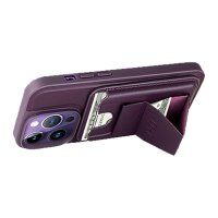 HDD iPhone 13 Pro Kılıf HD Deri Luxury Magnet Kartvizitli Kapak derin mor