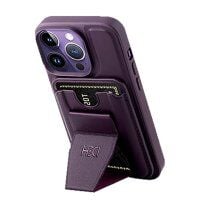 HDD iPhone 13 Pro Kılıf HD Deri Luxury Magnet Kartvizitli Kapak derin mor
