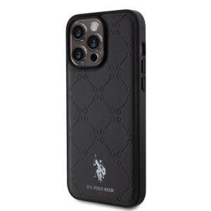 iPhone 15 Pro U.S. Polo Assn. Orjinal Lisanslı HS Desenli Baskı Logolu Suni Deri Kapak