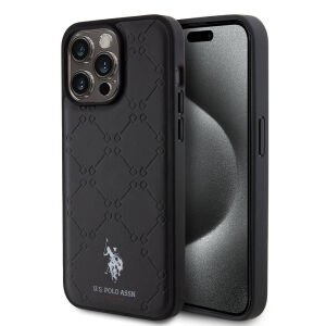 iPhone 15 Pro U.S. Polo Assn. Orjinal Lisanslı HS Desenli Baskı Logolu Suni Deri Kapak