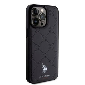 iPhone 15 Pro U.S. Polo Assn. Orjinal Lisanslı HS Desenli Baskı Logolu Suni Deri Kapak