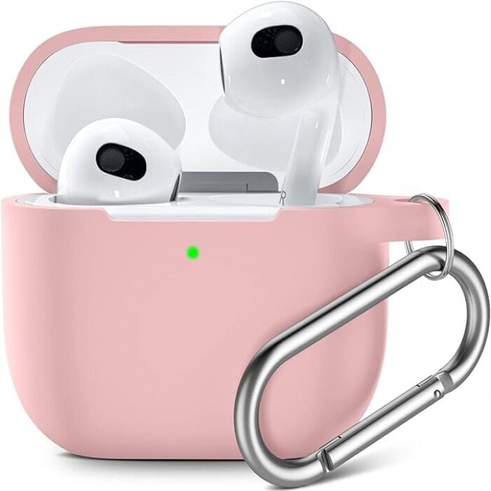Apple Airpods 3.Nesil Uyumlu Silikon Koruma Kılıfı Pembe