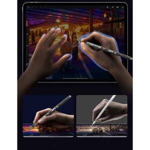 Wiwu Pencil W Pro Dijital Led Göstergeli Palm-Rejection Şeffaf Görünüm Tasarımlı Dokunmatik Çizim Kalemi