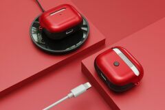 Apple Airpods 3. Nesil Uyumlu Anti-Shock Kulaklık Kılıfı Darbe Emici Tam Koruma Kırmızı