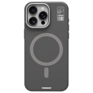 YoungKit iPhone 15 Pro Kılıf Magsafe Şarj Özellikli Kamera Standlı Silikon Youngkit Bitty Cream Kapak