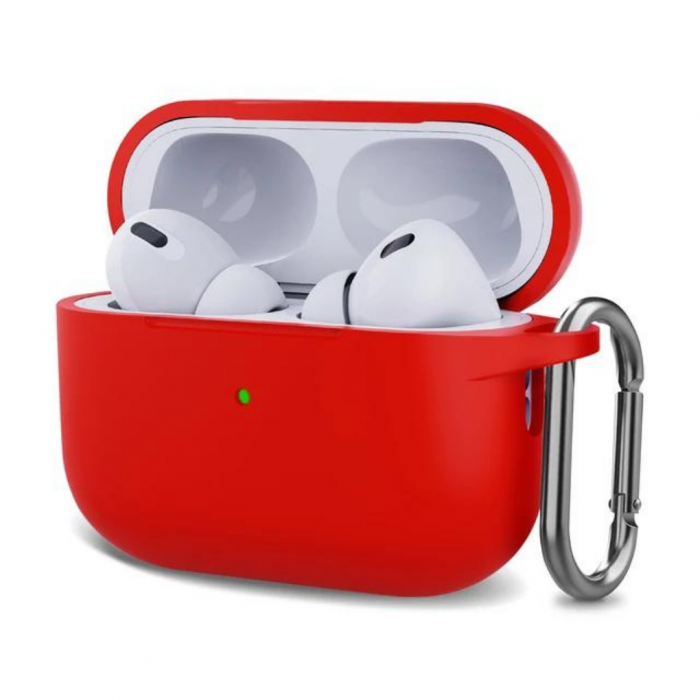 Apple Airpods Pro - Pro 2 Uyumlu Silikon Kılıf İçi Süet Ultra Koruma Kılıfı Kırmızı
