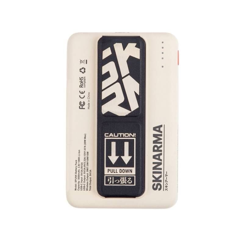 SkinArma Spunk Taşınabilir Wireless Şarj ve PD Hızlı Şarj Özellikli Powerbank 15W 5000mAh