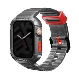 Apple Watch 44-45 mm SkinArma Saido Sert PC Kasa Koruyuculu Silikon Kordon sarı