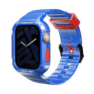 Apple Watch 44-45 mm SkinArma Saido Sert PC Kasa Koruyuculu Silikon Kordon sarı
