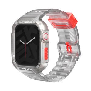 Apple Watch 44-45 mm SkinArma Saido Sert PC Kasa Koruyuculu Silikon Kordon sarı