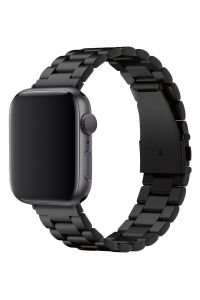 Apple Watch Uyumlu Baklalı Çelik Kordon Siyah