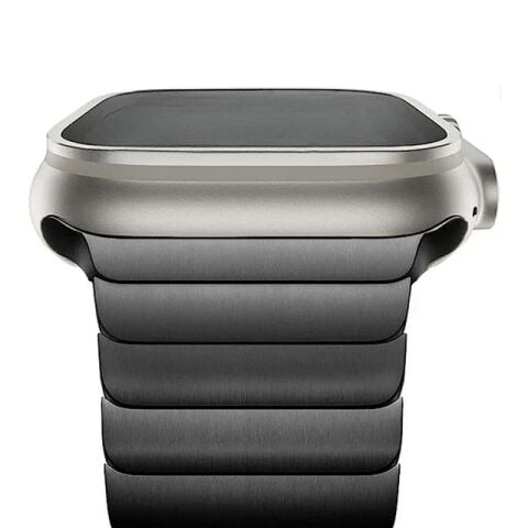 Apple Watch Uyumlu Balık Sırtı Çelik Kordon Siyah