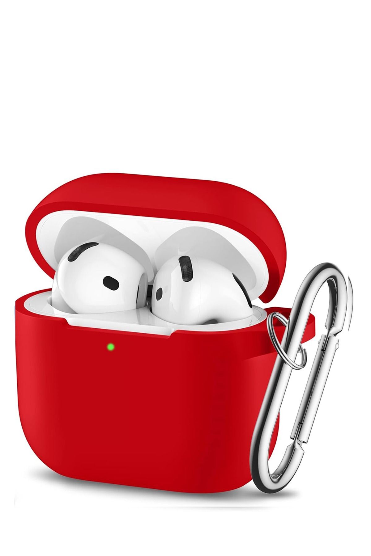 Apple Airpods 4. Nesil Uyumlu Silikon Kılıf İçi Süet Ultra Koruma Kılıfı Kırmızı