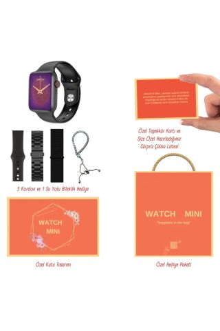 Watch 10 Mini Amoled 41mm 120Hz Ekran Su Yolu bileklik Koruma Kılıfı Hediye GÜMÜŞ