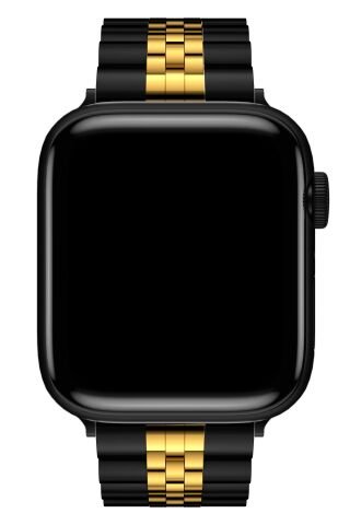 Apple Watch Uyumlu Rolex Style Metal Kordon Siyah Gold