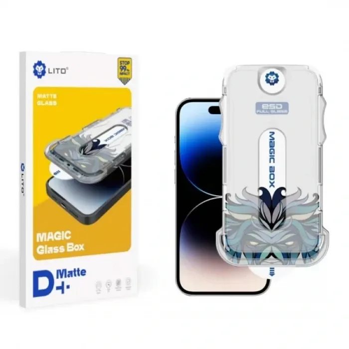 Lito D+ iPhone Uygulama Aparatlı Mat Cam Ekran Koruyucu 15